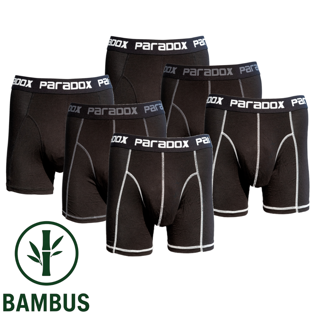 [KAMPAGNE] Boxer-Tights - Bambus | Black (6-pak)