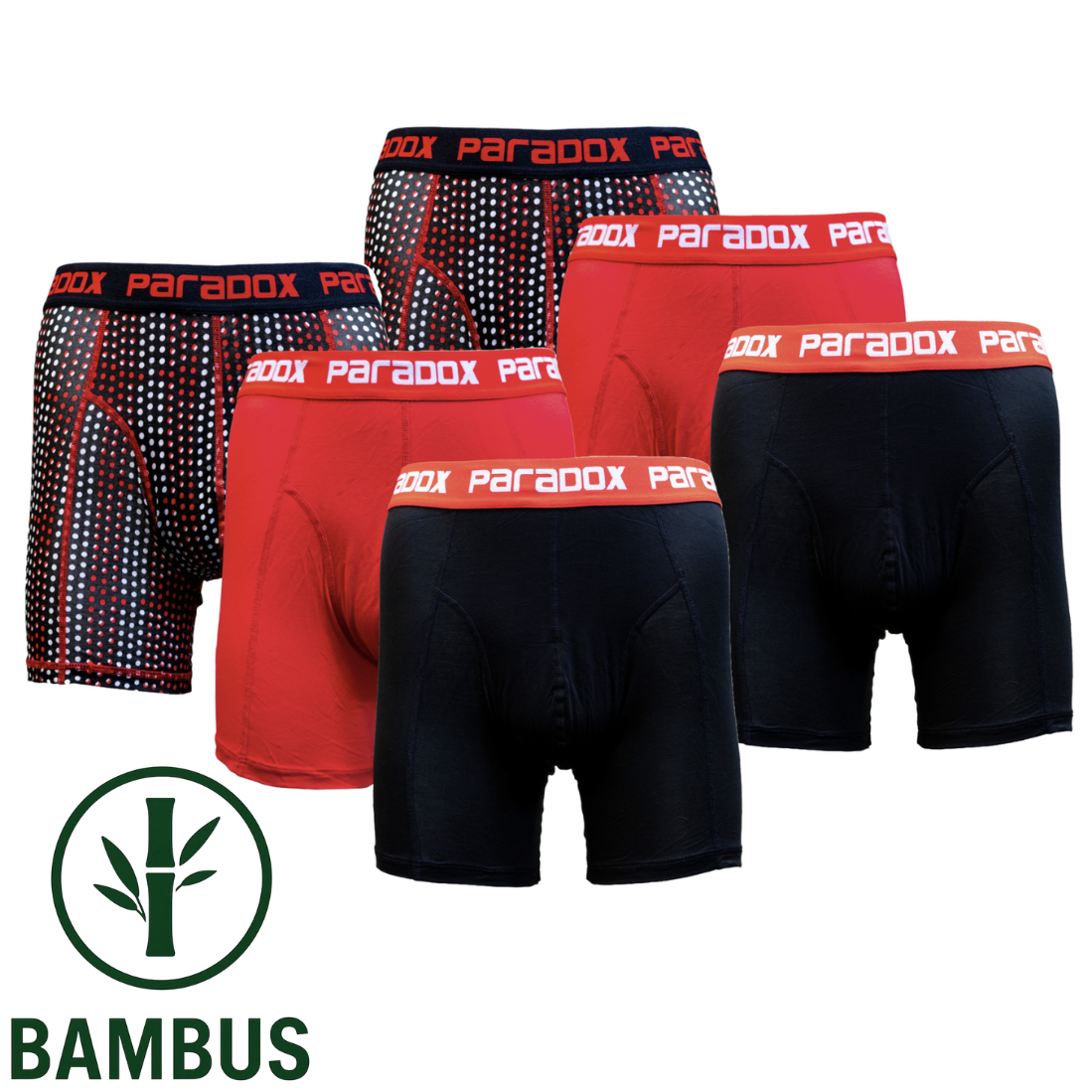 [KAMPAGNE] Boxer-Tights - Bambus | Red (6-pak)